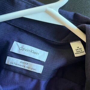Calvin Klein Slim Fit Non-Iron Dress Shirt | 16 Neck, 34/35 Sleeve | Performance